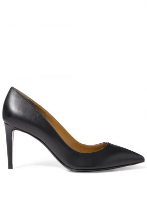 Pantofi cu toc din piele Ralph Lauren Collection negru