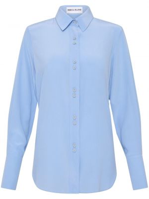 Копринена риза от креп Rebecca Vallance синьо