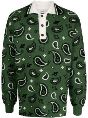 Žakarda polo krekls ar lāsīšu rakstu Pringle Of Scotland zaļš