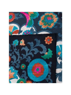 Pañuelo de seda de flores con estampado Salvatore Ferragamo azul