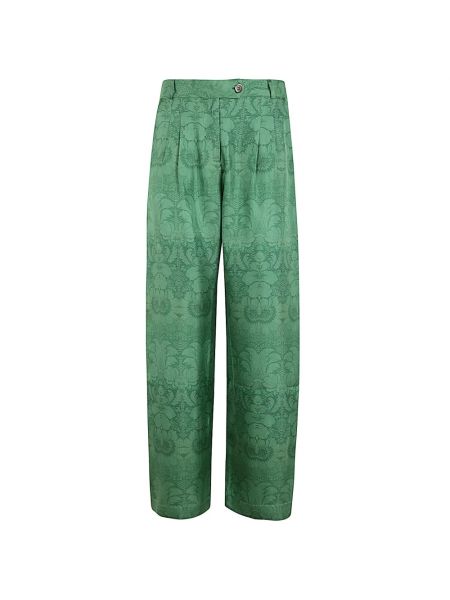 Spodnie relaxed fit Pierre Louis Mascia zielone