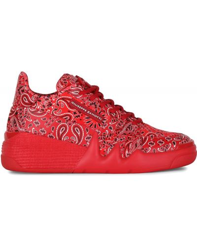 Sneakersy z nadrukiem z wzorem paisley Giuseppe Zanotti czerwone