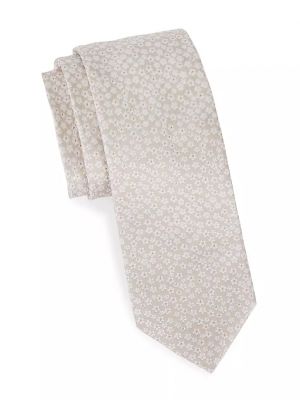 Шелковый галстук Saks Fifth Avenue серый