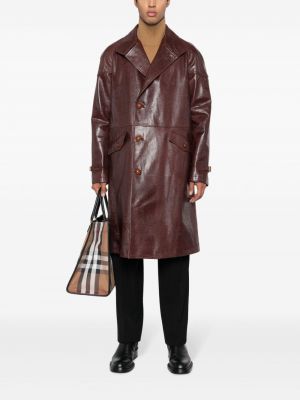 Manteau en cuir Bally marron