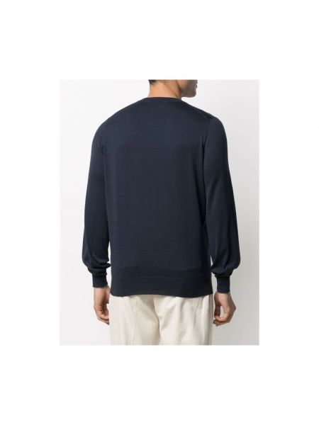 Jersey de algodón de tela jersey de cuello redondo Brunello Cucinelli azul