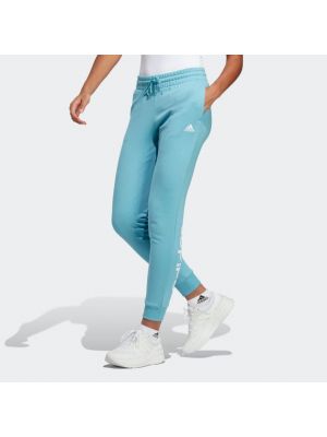 Pantalon de joggings en coton en jersey Adidas bleu