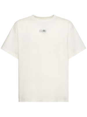 Voľné džerzej bavlnené tričko Mm6 Maison Margiela biela