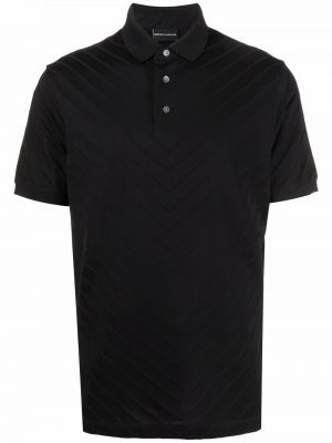 Poloskjorte med print Emporio Armani svart