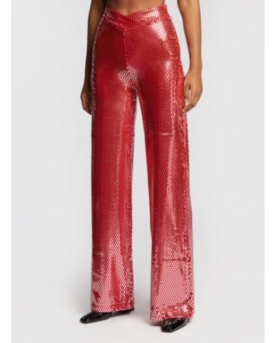 ROTATE Pantaloni din material Briella RT1610 Roșu Regular Fit