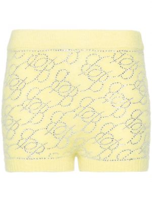 Pantaloni scurți tricotate de cristal Blumarine galben