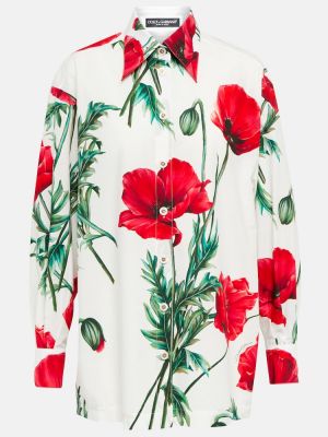 Camisa de algodón de flores Dolce&gabbana