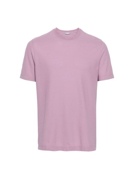 Koszulka na guziki bawełniana Zanone różowa