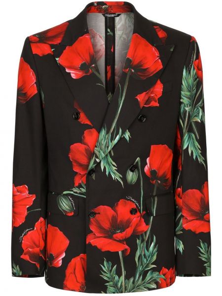 Trykt floral dobbeltspent dress Dolce & Gabbana svart