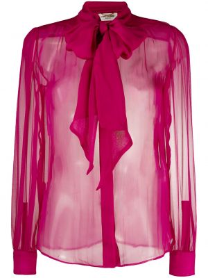 Blusa con lazo Saint Laurent rosa