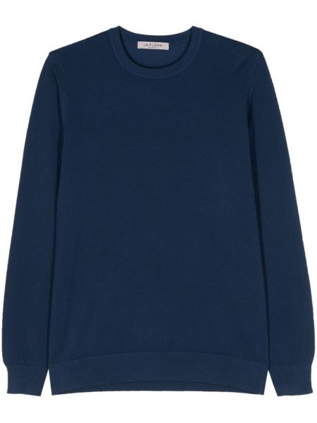 Памучен пуловер Fileria синьо