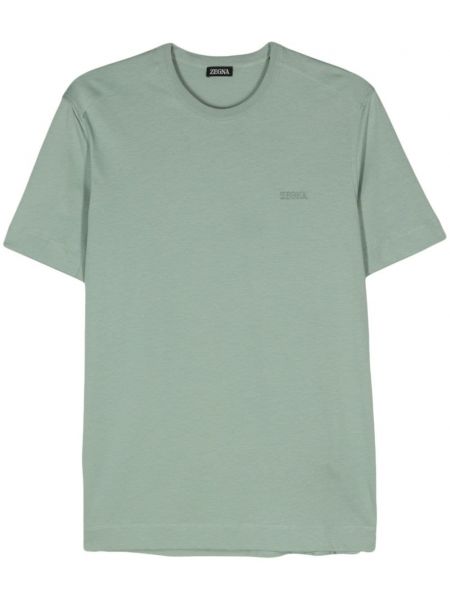 Broderet t-shirt Zegna grøn