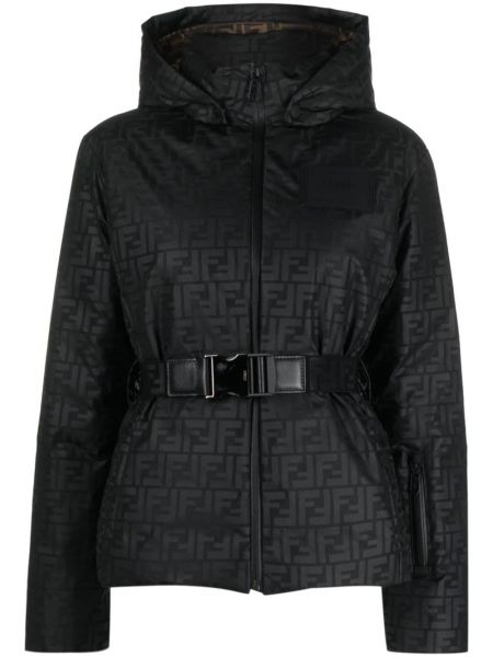 Lyžařská bunda s kapucí Fendi černá