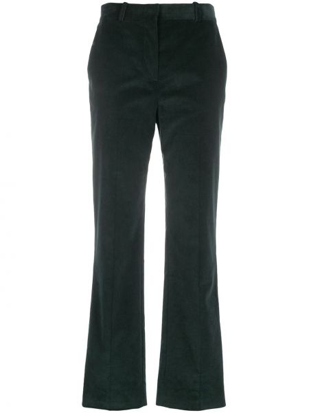 Pantalones rectos de cintura alta de pana Victoria Victoria Beckham verde