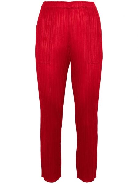 Pantaloni plisate Pleats Please Issey Miyake roșu