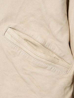 Oboustranná kožená bunda Giorgio Brato béžová