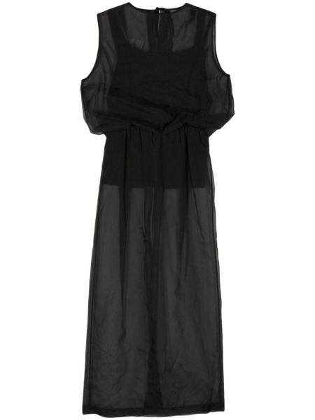 Прозрачна блуза без ръкави Uma Wang черно