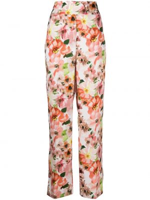 Pantalones rectos de flores Patrizia Pepe rosa