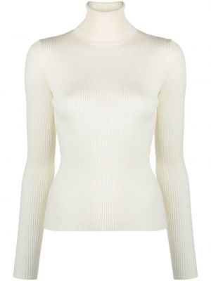 Vlněný svetr z merino vlny Roberto Collina bílý