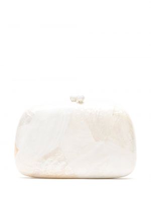 Clutch torbica sa perlicama Serpui bijela
