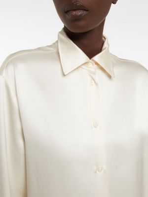 Копринена сатенена блуза Loro Piana бяло