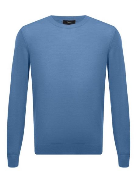 Шерстяной свитер Theory голубой