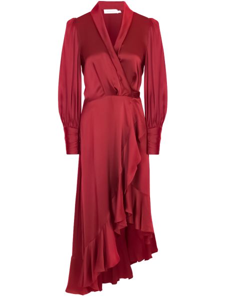 Шелковое платье Zimmermann, бордовое