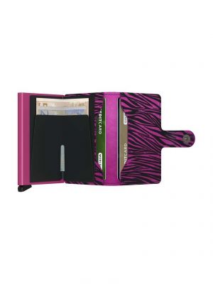 Zebra mintás bőr pénztárca Secrid rózsaszín