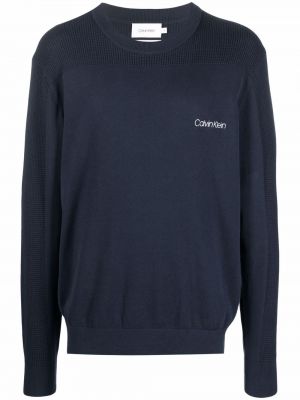 Jersey de tela jersey de cuello redondo Calvin Klein azul