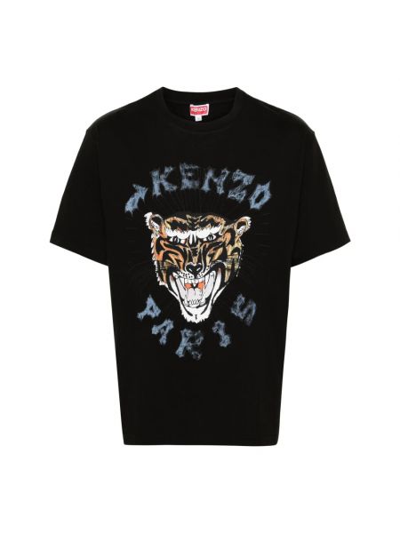 Koszulka z dżerseju w tygrysie prążki Kenzo czarna