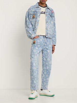 Bavlnené džínsy s paisley vzorom Acupuncture modrá