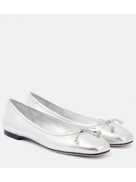 Läder ballerinas Jimmy Choo silver