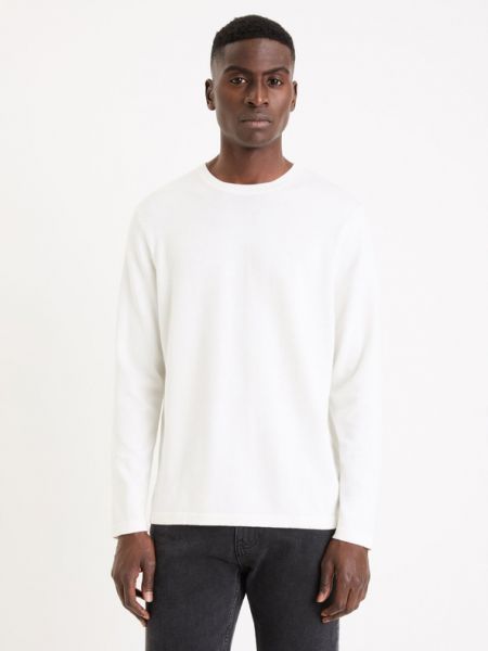 Sweter bawełniany Celio biały