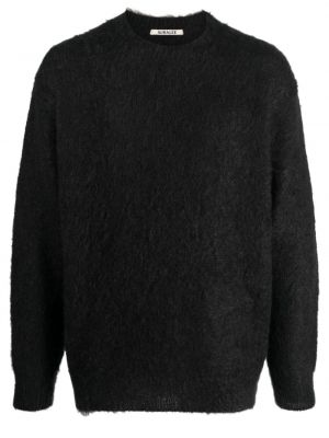 Fleece pullover mit rundem ausschnitt Auralee schwarz