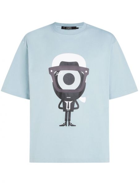 Koszulka bawełniana z nadrukiem oversize Karl Lagerfeld