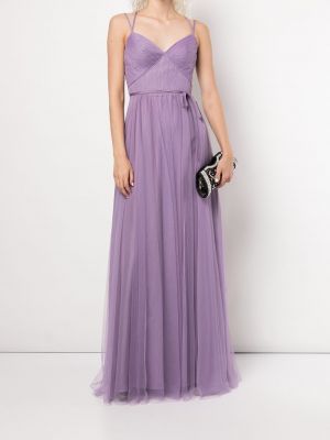 Plisuotas vakarinė suknelė Marchesa Notte Bridesmaids violetinė