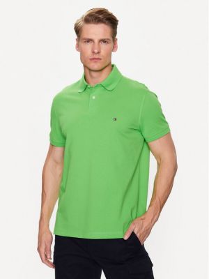 Тениска с копчета Tommy Hilfiger зелено