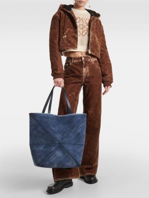 Zamšādas shopper soma Loewe zils