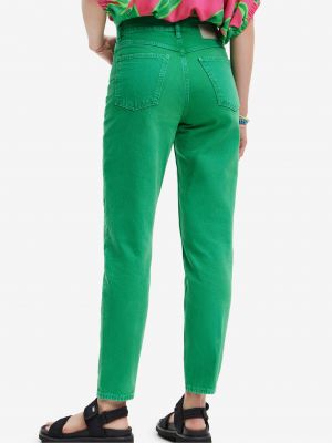 Priliehavé priliehavé džínsy s rovným strihom Desigual zelená