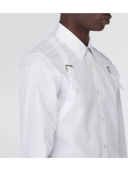 Bombažna srajca Alexander Mcqueen bela