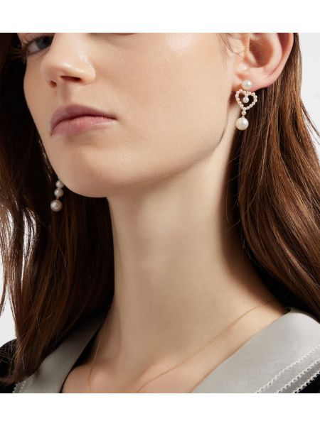 Boucles d'oreilles avec perles à boucle de motif coeur Sophie Bille Brahe