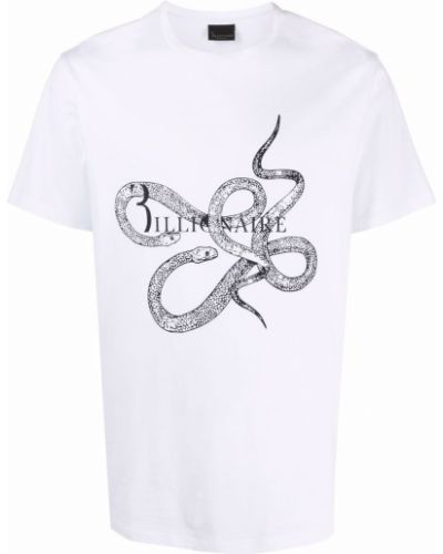 Camiseta de estampado de serpiente Billionaire blanco