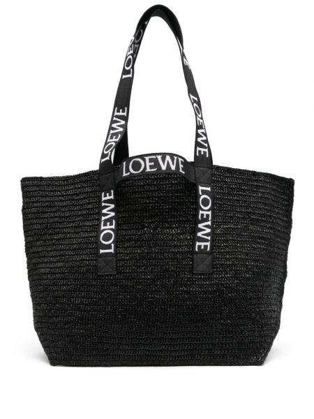 Pletená shopper kabelka s výšivkou Loewe