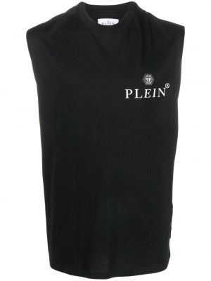 Koszula bez rękawów bawełniana Philipp Plein czarna