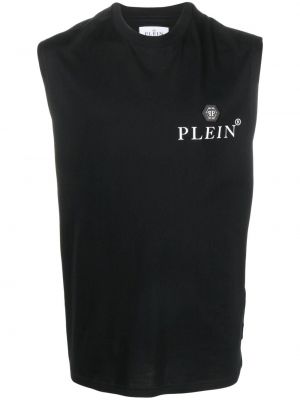 Pamut ujjatlan tank-top Philipp Plein fekete