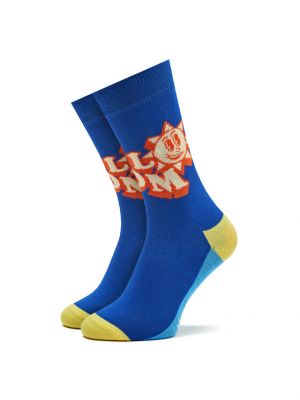 Kojinės virš kelių Happy Socks mėlyna